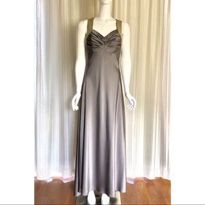 Pewter silk formal gown